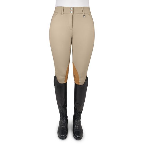 BARN BUSTER: Romfh Women's Willow Knee Patch Euroseat Breeches - 24 Regular - Show Tan