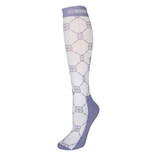 OVERSTOCK: Romfh Kids' Boot Sock - One Size - White Grey Little Bits