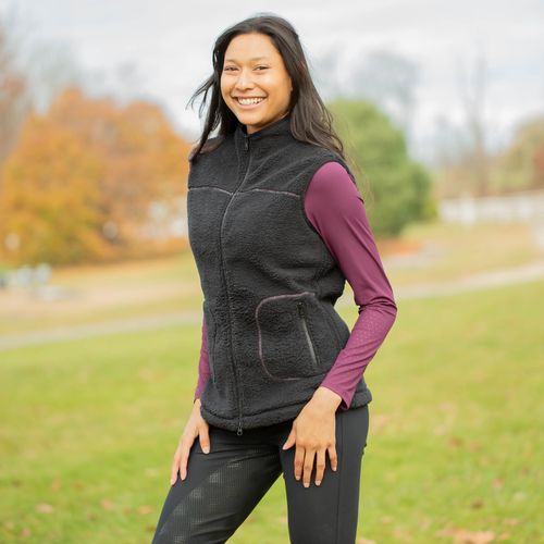Equinavia Women's Emma Teddy Fleece Vest - Black/Orchid Haze