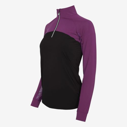 Dapplebay Women's 1/4 Zip Long Sleeve Shirt - Plum