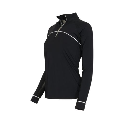 Dapplebay Women's 1/4 Zip Long Sleeve Shirt - Black