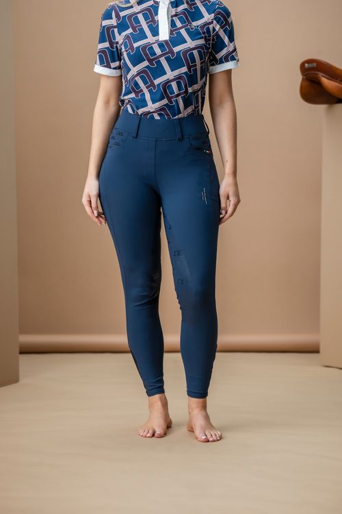 Alessandro Albanese Women's Fina Knee Grip Brushed Hybrid Breeches - Navy
