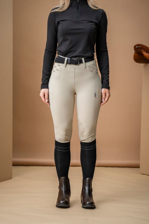 Alessandro Albanese Women's Fina Knee Grip Hybrid Breeches - Beige