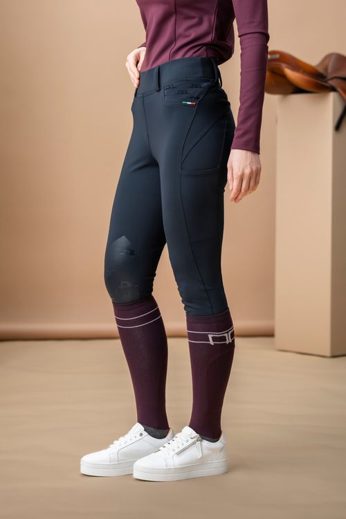 Alessandro Albanese Women's Fina Knee Grip Brushed Hybrid Breeches - Black