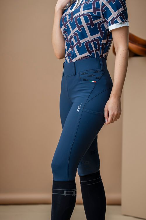 Alessandro Albanese Women's Fina Full Seat Brushed Hybrid Breeches - Navy