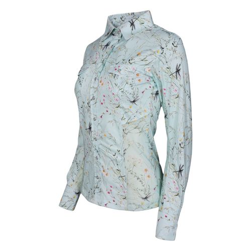 Dapplebay Women's Button Down Western Shirt - Green Dragonfly Meadow