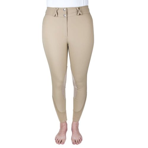 Equine Couture Women's Charlotte Suede Knee Patch Breech - Safari