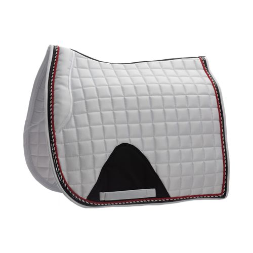 Equinavia Copenhagen Stay Put Dressage Saddle Pad - White/Equestrian Red