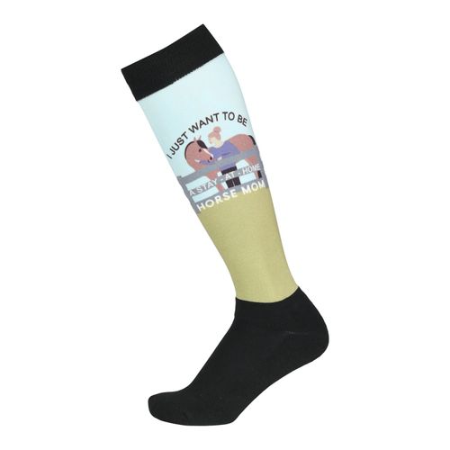 SALE RACK: Dapplebay Women's Slick Boot Socks - One Size - Horse Mom