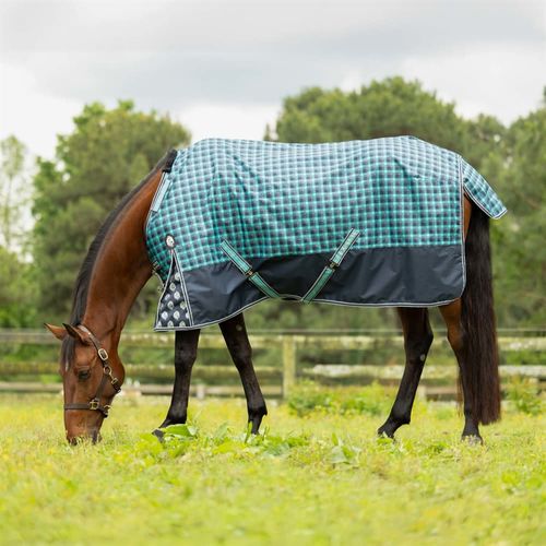 SALE RACK: Equinavia Norse Light Weight Turnout Blanket 100g - 84 - Navy/Turquoise