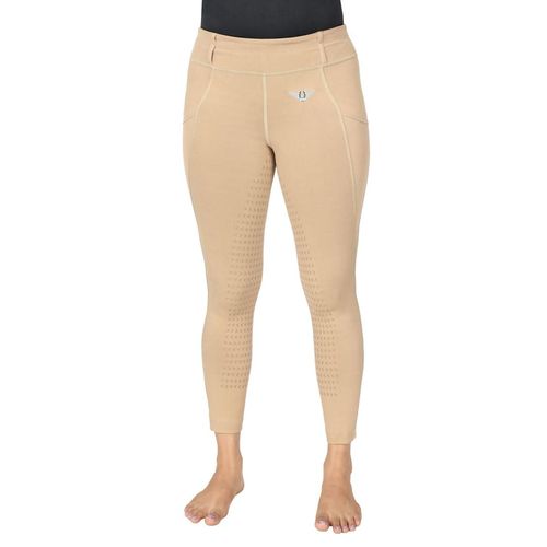 OVERSTOCK: TuffRider Kids' Minerva EquiCool Full Seat Tights w/Pocket - Large - Safari