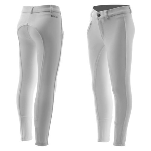 SALE RACK: Horze Kids' Active Full Seat Breeches - EU 120/US X Small - White