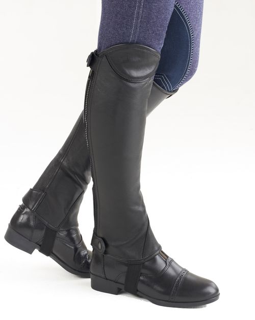 SALE RACK: Ovation TreVizzo Leather Half Chaps - Small - Black