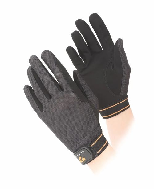 SALE RACK: Shires Aubrion Mesh Riding Gloves - Large - Black