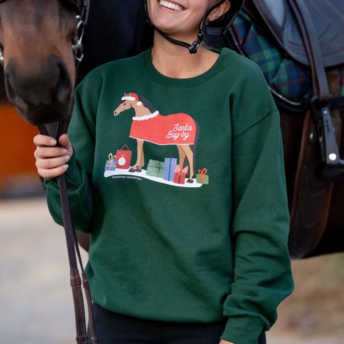 Dapplebay Women's Holiday Crewneck Sweatshirt - Santa Bay-by