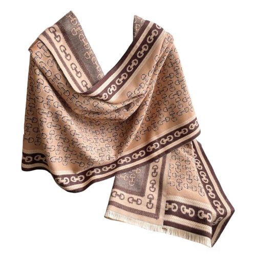 AWST Snaffle Bit Acrylic Cashmere Scarf - Brown