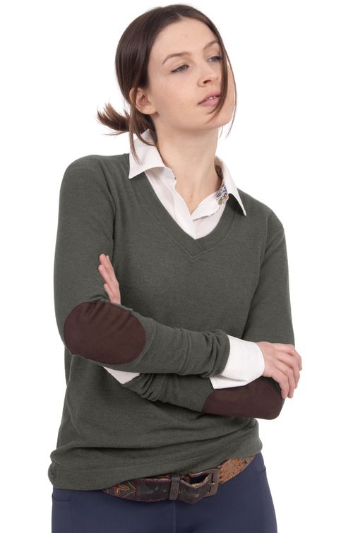 Chestnut Bay Women's Rider Lounge V Neck - Olive Heather