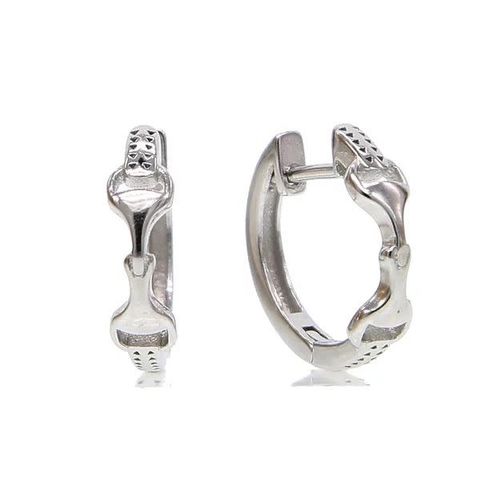 AWST Sterling Silver Snaffle Bit Hoop Earrings
