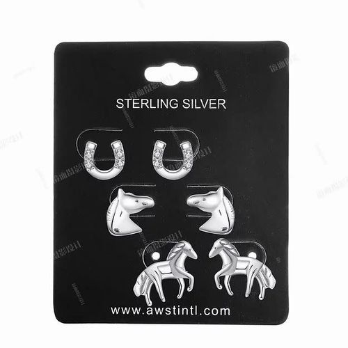 AWST Sterling Silver Assorted Horse Earrings