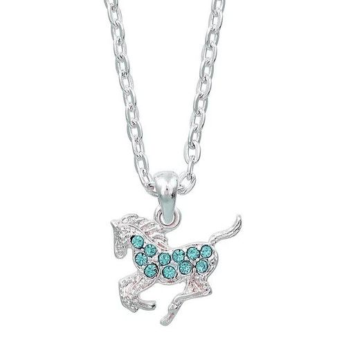 AWST Precious Pony Necklace w/Horse Head Gift Box - Aqua