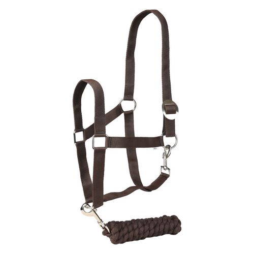 TuffRider Halter and Lead Rope Set w/Breakaway Leather - Brown