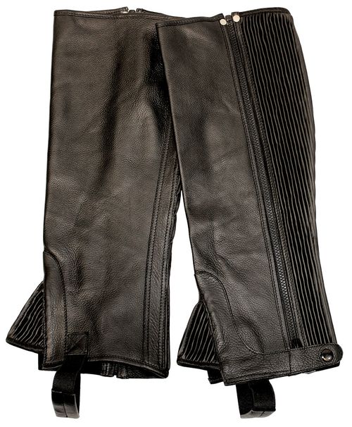 BARN BUSTER: TuffRider Plus Rider Full Grain Half Chaps - XX Wide - Black