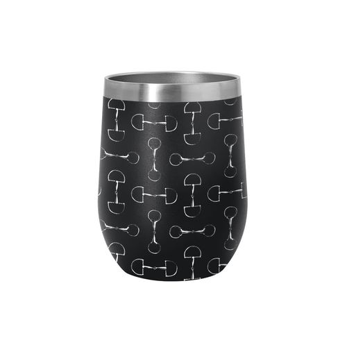 AWST Lila 12 oz Stainless Steel Wine Tumbler - Black Snaffle Bit