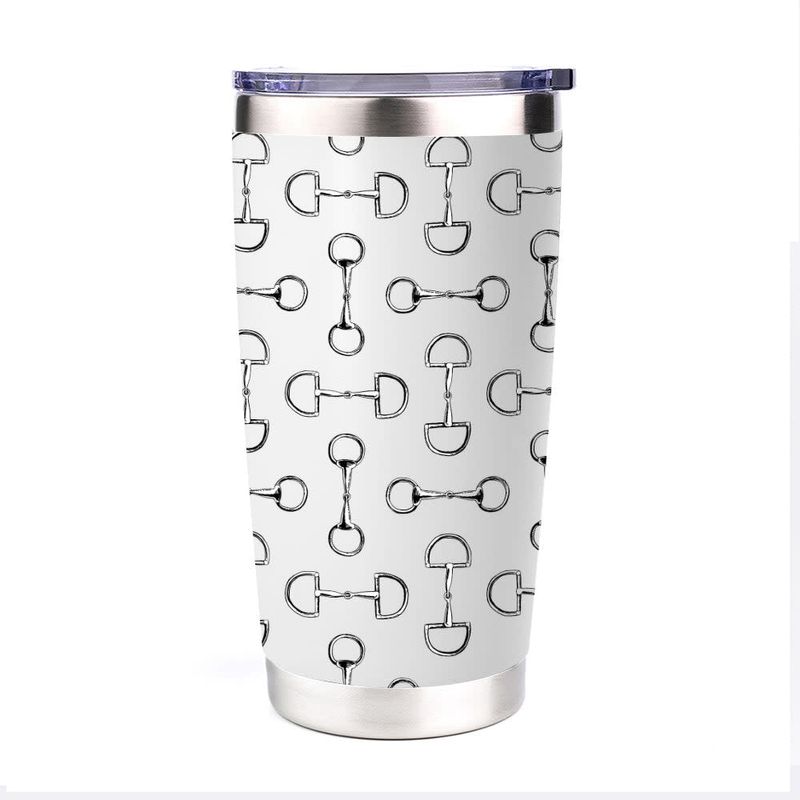 AWST Lila 20 oz Stainless Steel Tumbler - White Snaffle Bit - AWST