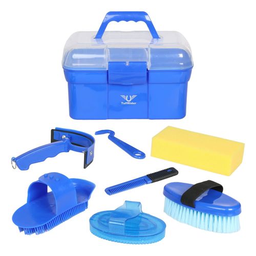 TuffRider Junior Grooming Box  8 Pieces - Blue