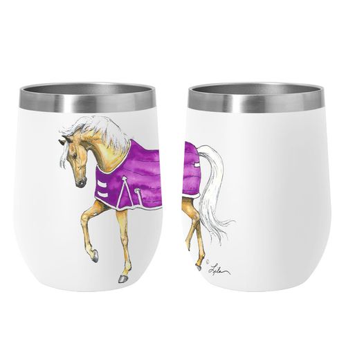 AWST Lila 12 oz Stainless Steel Wine Tumbler - Palomino Horse