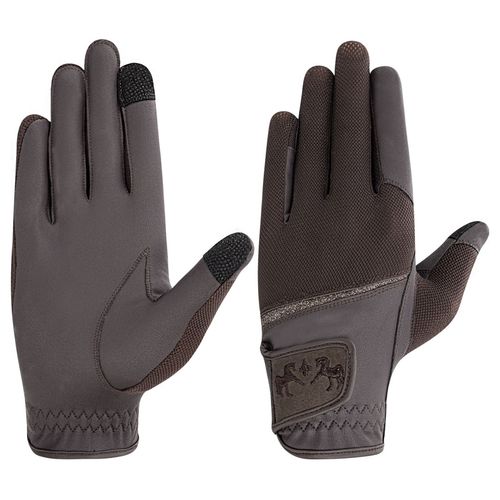 Equine Couture Aerocool Touch Screen Glitter Gloves - Brown