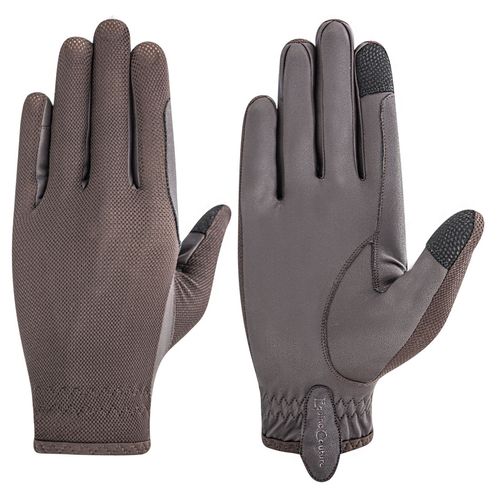 Equine Couture Aerocool Adjustable Touch Screen Gloves - Brown