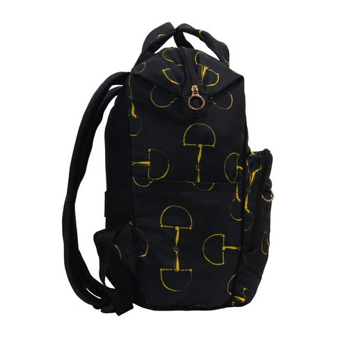 AWST Lila Vintage Snaffles Laptop/Backpack Bag - Black