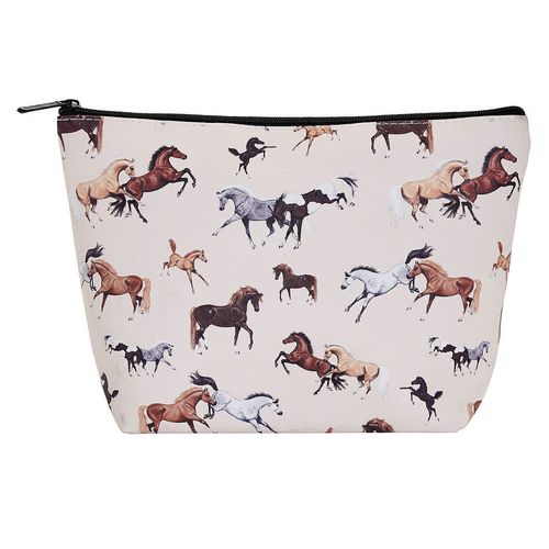 AWST Lila Medium Cosmetic Pouch - Horses All Over