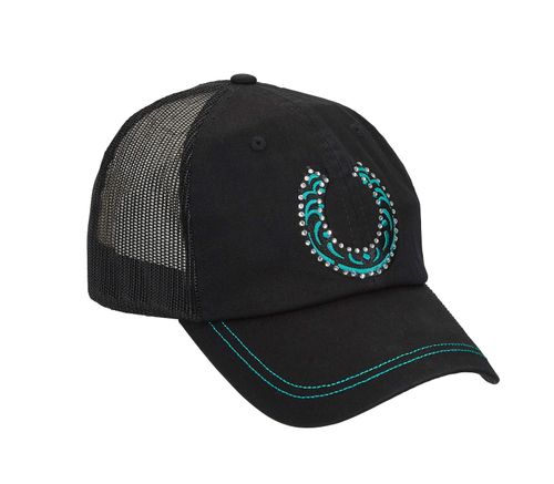 AWST Rhinestone Horseshoe Cap - Black/Clear
