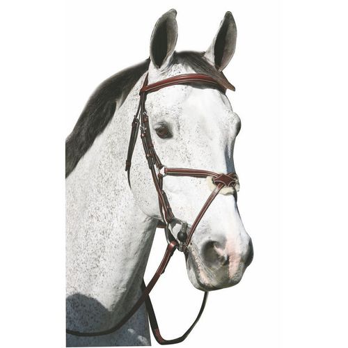 Henri de Rivel Pro Mono Crown Raised Figure Eight Bridle w/Rubber Reins - Havana
