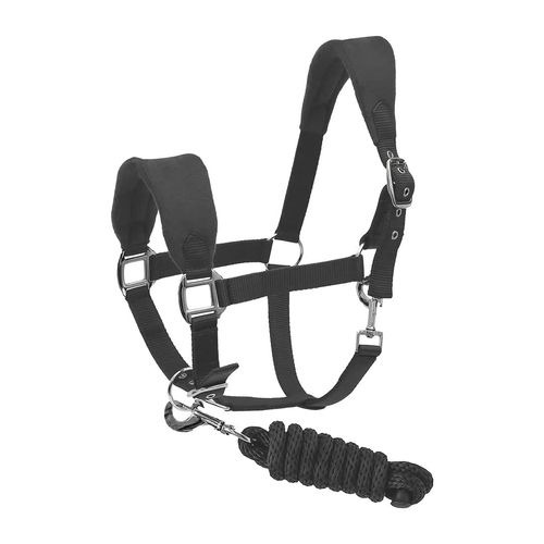 Henri de Rivel Ergonomic Comfort Halter & Lead Rope Set - Charcoal