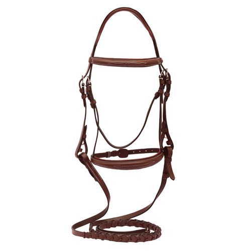 Henri de Rivel Pro Mono-Crown Padded Wide Noseband Bridle - Australian Nut