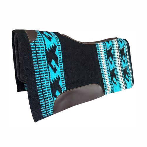 TuffRider Single Weave Wool Blend Blues & Greens Western Saddle Pad - Pattern 050