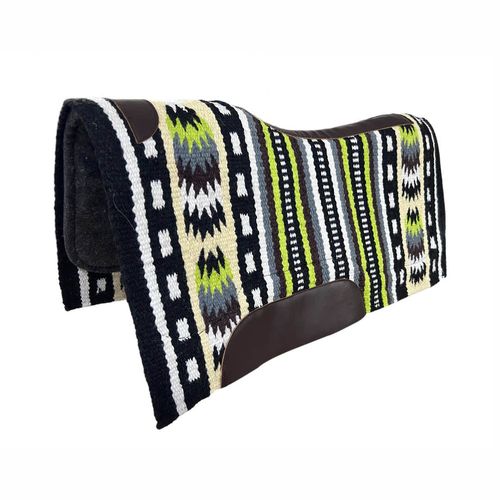 TuffRider Single Weave Wool Blend Blues & Greens Western Saddle Pad - Pattern 012