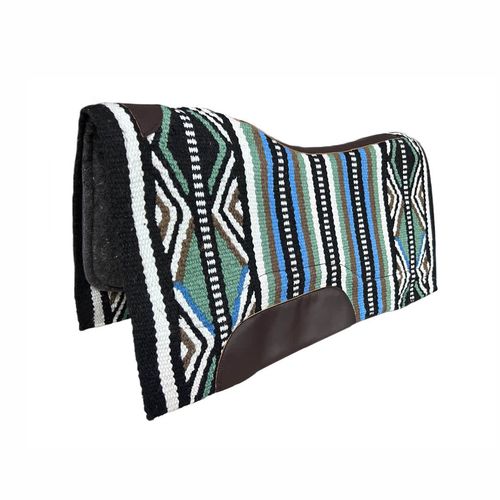 TuffRider Single Weave Wool Blend Blues & Greens Western Saddle Pad - Pattern 029