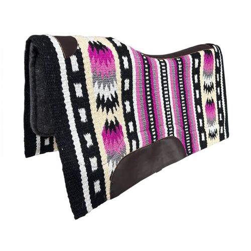 TuffRider Single Weave Wool Blend Pinks Purples & Reds Western Saddle Pad - Pattern 039